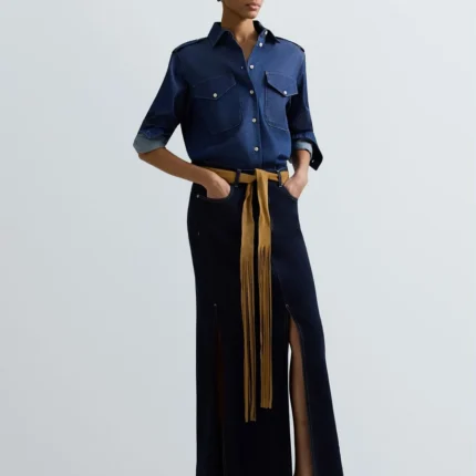 PIKK TUME DENIMSEELIK LÕHIKUTEGA